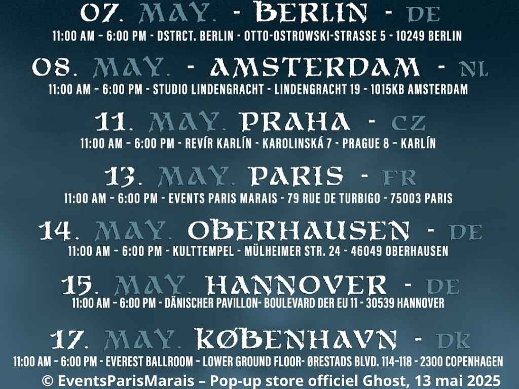 Équipe Ghost présente à Events Paris Marais le 13 mai 2025